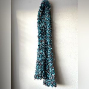 Blue fuzzy scarf